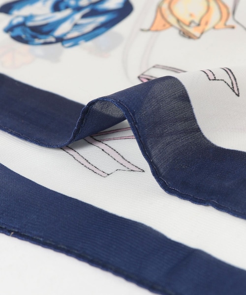 URBAN RESEARCH Sonny Label（アーバンリサーチサニーレーベル）の「大判フラワー柄スカーフ（バンダナ/スカーフ・レディース・ネイビー/ベージュ・one/One）」の8枚目の写真