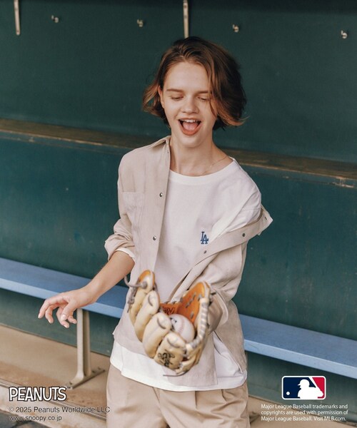 ROPE' PICNIC（ロペピクニック）の「【PEANUTS×MLB COLLECTION by ROPE' PICNIC】ロングスリーブTee（Tシャツ/カットソー・レディース・ホワイト/ホワイト系/ベージュ・F）」の10枚目の写真