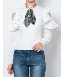 RESEXXY | ラッフルフリルスカーフニットトップス(ニット/セーター)