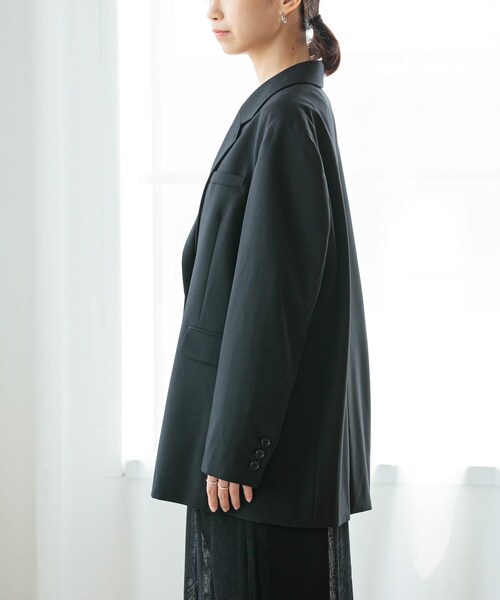 URBAN RESEARCH（アーバンリサーチ）の「スーパー100ウールジャケット（テーラードジャケット・レディース・GRAY/BLACK・FREE）」の13枚目の写真