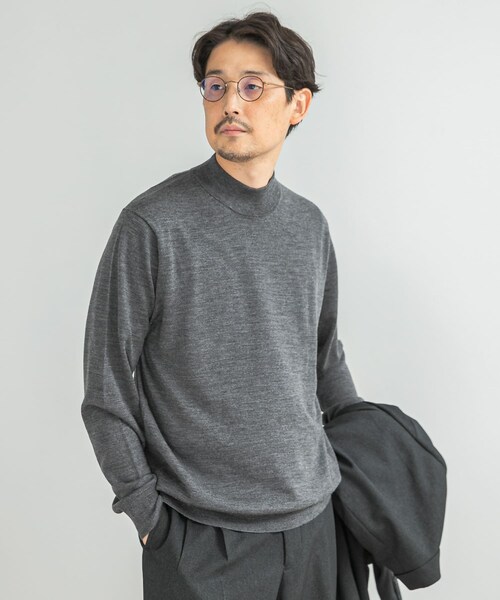 URBAN RESEARCH DOORS（アーバンリサーチドアーズ）の「LIFE STYLE TAILOR　マシンウォッシャブルハイゲージモックニット（シャツ/ブラウス・メンズ・IVORY/NAVY/杢CHARCOAL/杢BROWN・M/L）」の22枚目の写真