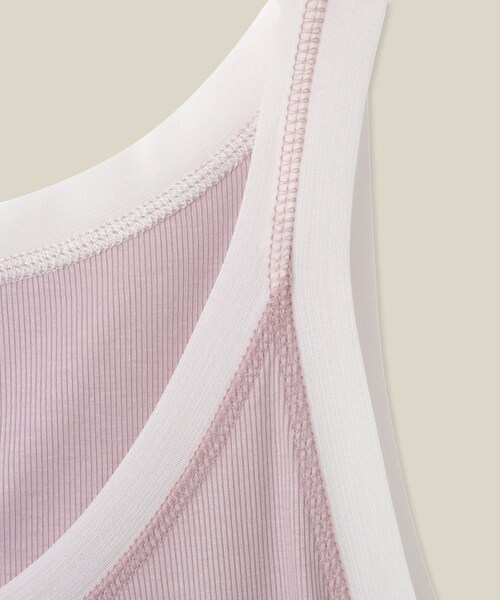 ROPE'（ロペ）の「【WEB・一部店舗限定】【接触冷感/UVカット】チュールコンビテレコタンクトップ（タンクトップ・レディース・ブラック/ホワイト/ピンク・F）」の19枚目の写真