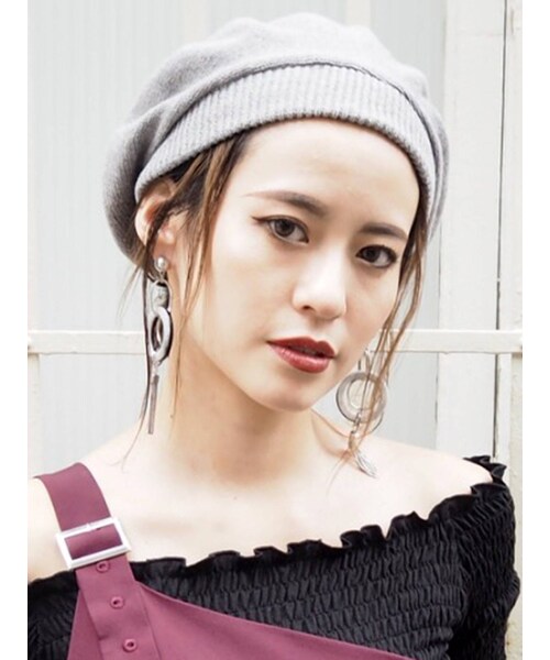 MURUA（ムルーア）の「ルーズニットベレー（ハンチング/ベレー帽・レディース・グレー/ブラック/ボルドー・F）」の2枚目の写真
