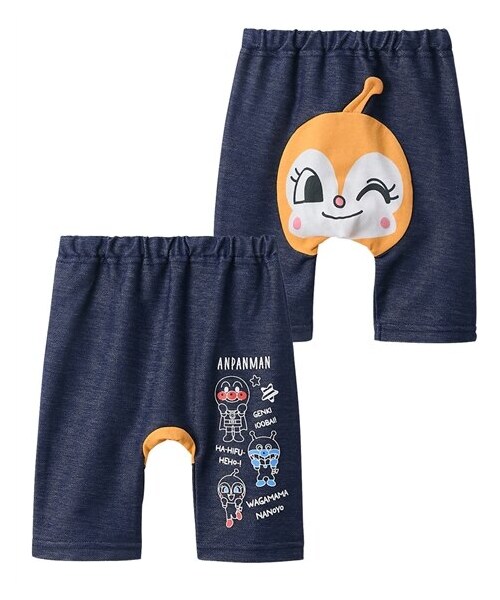nissen（ニッセン）の「【アンパンマン】ニットデニム　おしりがかわいい５分丈モンキーパンツ（男の子・女の子）（パンツ・キッズ・アンパンマン/ドキンちゃん/バイキンマン・80/90/95/100）」の7枚目の写真