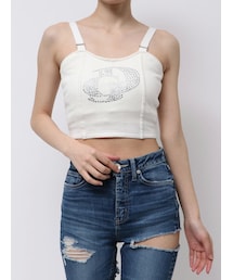 GYDA | GD ラインストーンニットビスチェ(キャミソール)