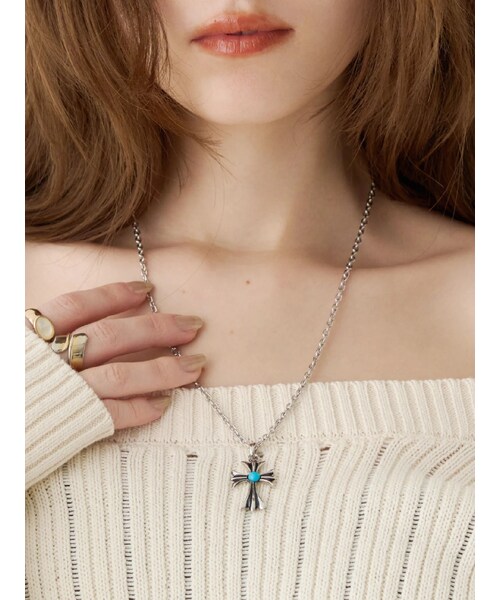 EVRIS（エヴリス）の「MARBLE CROSS MOTIF ネックレス（ネックレス・レディース・シルバー/ゴールド・F）」の14枚目の写真