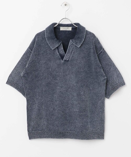 URBAN RESEARCH Sonny Label（アーバンリサーチサニーレーベル）の「インディゴパイルスキッパーポロシャツ（ポロシャツ・メンズ・ライトインディゴ/インディゴ・M/L）」の6枚目の写真