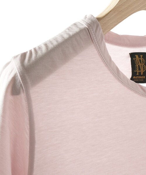 bonjour records(ボンジュールレコーズ)の「BATONER/バトナー CHIFFON T-SHIRT (COMPACT)(Tシャツ/カットソー・レディース・ホワイト/ピンク系・1)」の8枚目の写真