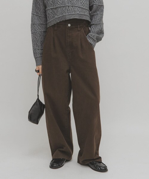 KBF（ケイビーエフ）の「フリルウエストツイルパンツ（その他パンツ・レディース・BEIGE/GRAY/BROWN・One）」の2枚目の写真