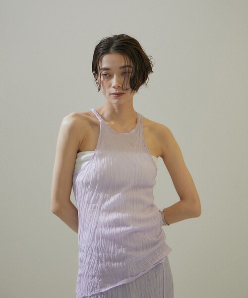 ADAM ET ROPE'（アダムエロペ）の「【Gabriela Coll Garments】クラッシュドタフタタンクトップ（タンクトップ・レディース・パープル系・0/1）」の6枚目の写真