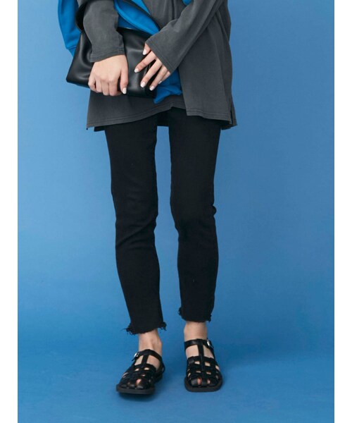 Ungrid（アングリッド）の「ブラックハイウエストフレイドヘムストスリ  