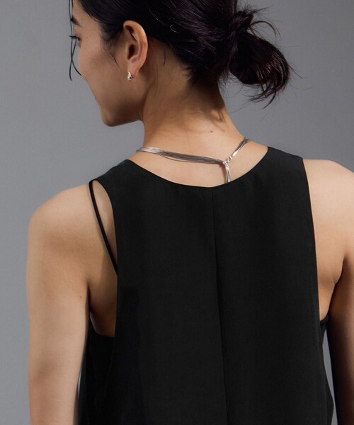 ADAM ET ROPE'（アダムエロペ）の「[25AW]GENTLE SILK ジャンパースカート【セットアップ対応・洗える】（ジャンパースカート・レディース・ブラック/ブラウン系/ピンク系・F）」の13枚目の写真