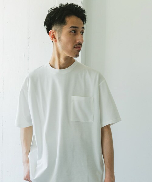 URBAN RESEARCH DOORS（アーバンリサーチドアーズ）の「『Sサイズ/WEB限定』ポンチポケットショートスリーブTシャツ（Tシャツ/カットソー・メンズ・NAVY/WHITE/L.GRAY/L.PINK/INK BLACK・S/M/L/XL）」の7枚目の写真