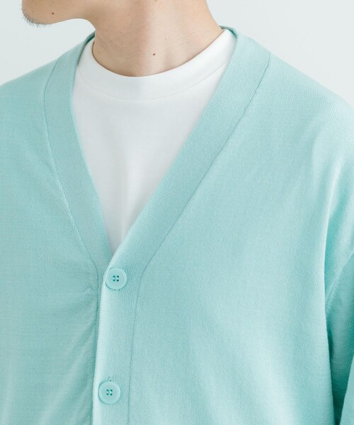 ITEMS URBANRESEARCH（アイテムズ アーバンリサーチ）の「ハイゲージ天竺ニット カーディガン（カーディガン/ボレロ・メンズ・MNT/BLK・M/L）」の16枚目の写真