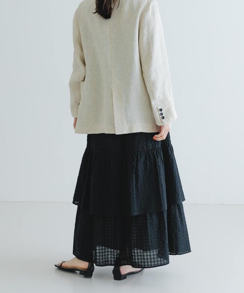 URBAN RESEARCH（アーバンリサーチ）の「サッカーティアードロングスカート（スカート・レディース・CHECK/BLACK・FREE）」の10枚目の写真