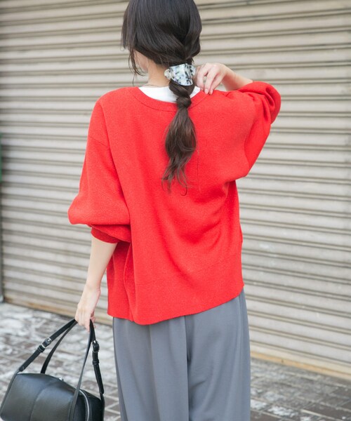 ITEMS URBANRESEARCH（アイテムズ アーバンリサーチ）の「ドットボタンラメニットカーディガン（カーディガン/ボレロ・レディース・BLK/RED/GRY・FREE）」の22枚目の写真