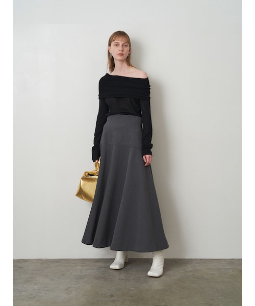 ELENDEEK（エレンディーク）の「HIGH WAIST FLARE SK（スカート・レディース・グレー/チャコールグレー/ブラック/ミックス・01/02）」の21枚目の写真