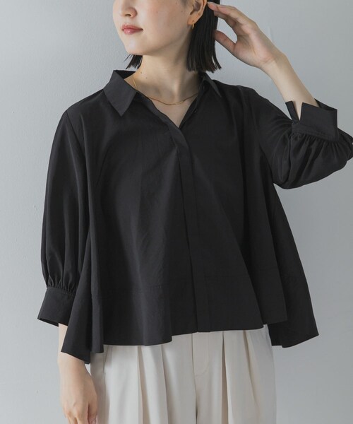 URBAN RESEARCH ROSSO（アーバンリサーチロッソ）の「ウォッシャブルブライトローンシャツブラウス（シャツ/ブラウス・レディース・OFF WHITE/BLACK/SAX・Free）」の16枚目の写真