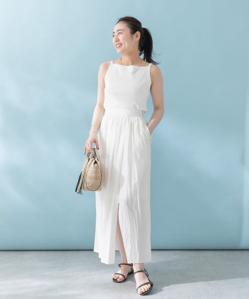 URBAN RESEARCH ROSSO（アーバンリサーチロッソ）の「撥水UVギャザーストレートスカート（スカート・レディース・white/pink/navy・FREE）」の8枚目の写真