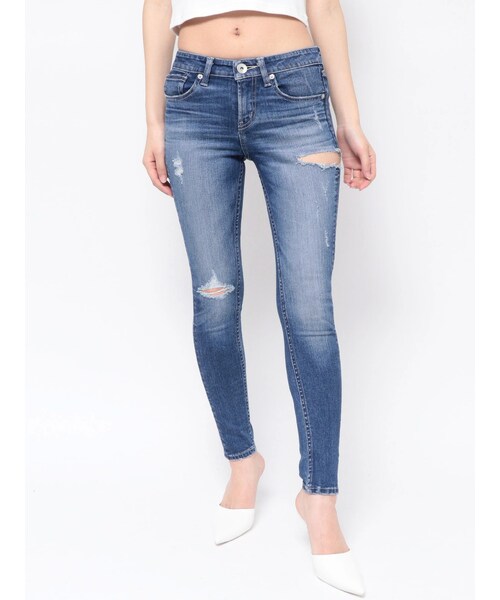 GYDA】ジェイダ インディゴ SIDE RIPPED スキニーデニムパンツ GYDA GYDA】ジェイダ インディゴ SIDE RIPPED スキニーデニムパンツ GYDA