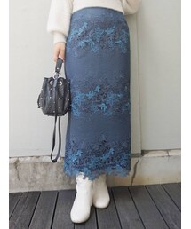 MERCURYDUO | 配色ケミカルレースタイトスカート(スカート)