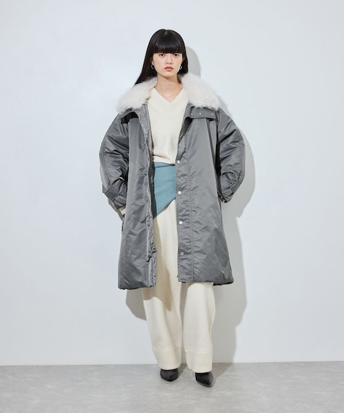 ADAM ET ROPE'(アダムエロペ)の「【upper hights for ADAM ET ROPE'】別注 THE U-BENCH COAT(ナイロンジャケット・レディース・ブラック/グレー・F)」の8枚目の写真