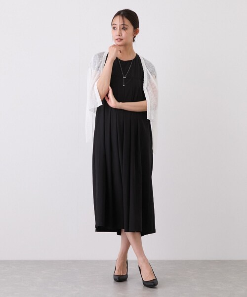 Jayro（ジャイロ）の「ショート丈シアーVネック長袖カーディガン（カーディガン/ボレロ・レディース・ブラック/ホワイト/ベージュ/サックス・F）」の19枚目の写真
