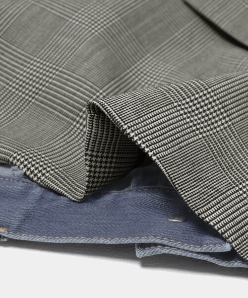URBAN RESEARCH（アーバンリサーチ）の「STUMBLY　DENIM COMBI NO COLLAR JK（ノーカラージャケット・レディース・STRIPE/GLENCHECK・38）」の10枚目の写真