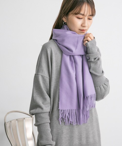 KBF（ケイビーエフ）の「カシミヤタッチ無地ストール（ストール/ショール・レディース・PURPLE/IVORY/L.BLUE・one）」の19枚目の写真