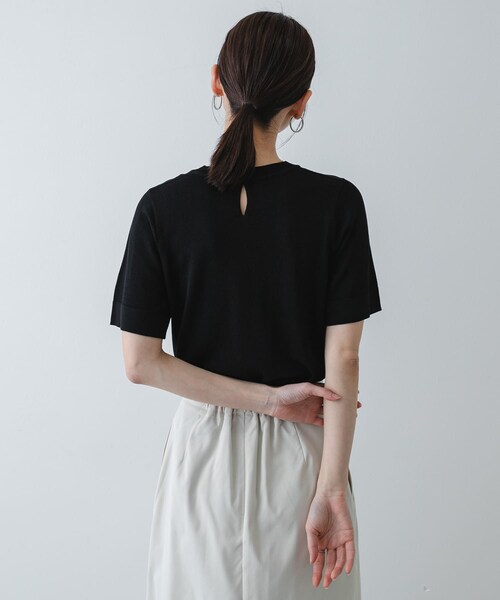 SENSE OF PLACE by URBAN RESEARCH（センスオブプレイスバイアーバンリサーチ）の「『洗濯可』プレートツキニットTシャツ(半袖)（ニット/セーター・レディース・IVORY/BLACK/GRAY・One）」の12枚目の写真