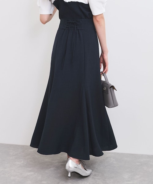 VIS（ビス）の「【新色追加】【美easy】リネンライクマーメイドスカート【洗える】【セットアップ対応】（スカート・レディース・ブラック/キナリ/カーキ系/オレンジ系/ライトグリーン/ネイビー・L/M/S/SS）」の17枚目の写真