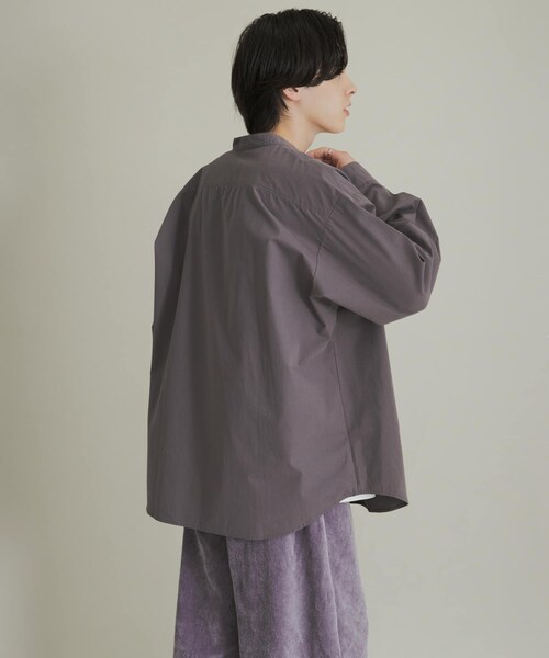 SENSE OF PLACE by URBAN RESEARCH（センスオブプレイスバイアーバンリサーチ）の「ピーチブロードバンドカラーロングスリーブシャツ（シャツ/ブラウス・メンズ・L.GRAY/CHARCOAL/L.BLUE・M/L）」の21枚目の写真