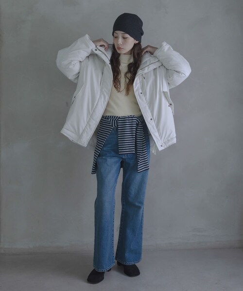 URBAN RESEARCH Sonny Label（アーバンリサーチサニーレーベル）の「撥水2WAYフーディスタンドダウンコート（その他アウター・レディース・アイボリー/ブラック/ブラウン・Free）」の10枚目の写真