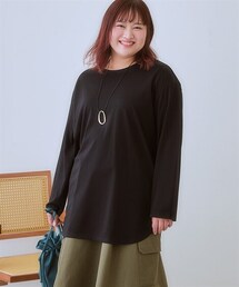 nissen | ＜大きいサイズ＞きれい見えとろみシンプルカットソープルオーバー(Tシャツ/カットソー)