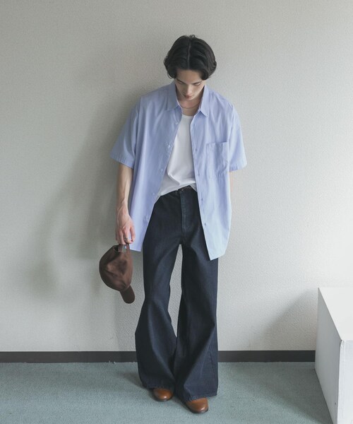 SENSE OF PLACE by URBAN RESEARCH（センスオブプレイスバイアーバンリサーチ）の「『別注』LOVE POP STUDIO×SENSE OF PLACE　シャツ（シャツ/ブラウス・メンズ・WHITE/BLUE・M/L）」の19枚目の写真