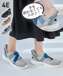 nissen | 【ゆったり幅広】着脱イージー　サッと履けるベルトストラップシューズ（ワイズ４Ｅ）(その他シューズ)