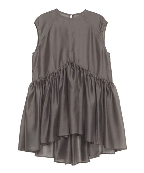 ELENDEEK(エレンディーク)の「SHEER PEPLUM BL(シャツ/ブラウス・レディース・チャコールグレー/レッド/ベージュ・F)」の3枚目の写真