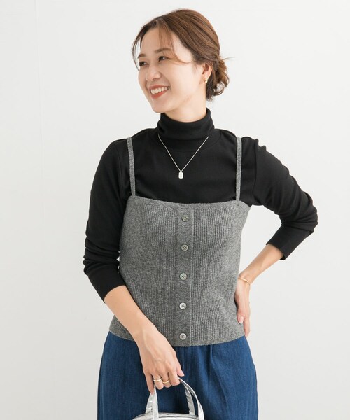 URBAN RESEARCH DOORS(アーバンリサーチドアーズ)の「リブニットビスチェ(その他トップス・レディース・杢CHARCOAL/BEIGE・M)」の8枚目の写真