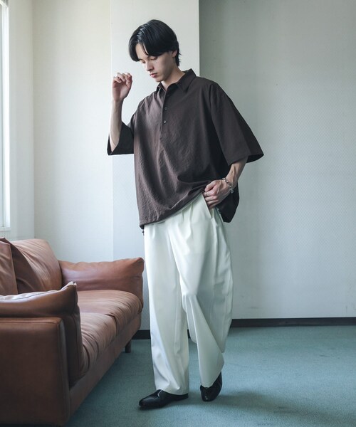 SENSE OF PLACE by URBAN RESEARCH(センスオブプレイスバイアーバンリサーチ)の「ルーズドロストプルオーバーシャツ(シャツ/ブラウス・メンズ・BROWN/GREEN/NAVY CHECK・M/L)」の12枚目の写真