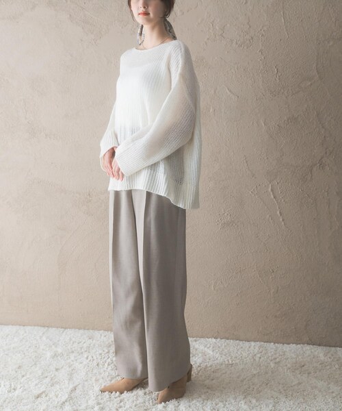 URBAN RESEARCH ROSSO（アーバンリサーチロッソ）の「モヘア混スパンコールシアーニット（ニット/セーター・レディース・OFF WHITE/MINT・Free）」の11枚目の写真