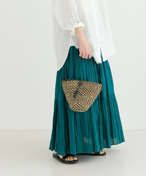 URBAN RESEARCH（アーバンリサーチ）の「ボルガバスケットショルダーバッグ（かごバッグ・レディース・NATURAL/NTL×BLK/PINK・-）」の6枚目の写真