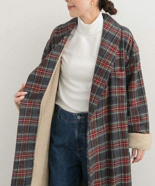 URBAN RESEARCH DOORS（アーバンリサーチドアーズ）の「L.L.Bean　ScotchPlaidFlannelRobe（テーラードジャケット・レディース・Grey/Swan・M）」の5枚目の写真