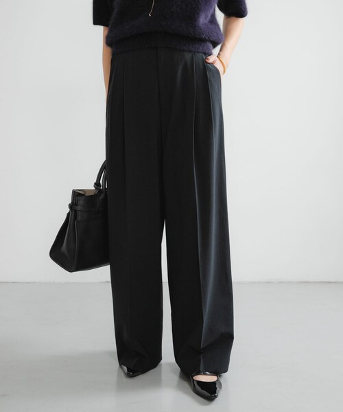 URBAN RESEARCH（アーバンリサーチ）の「ウールブレンドワイドストレートパンツ（その他パンツ・レディース・GRY STRIPE/BLACK・36/38/40）」の4枚目の写真