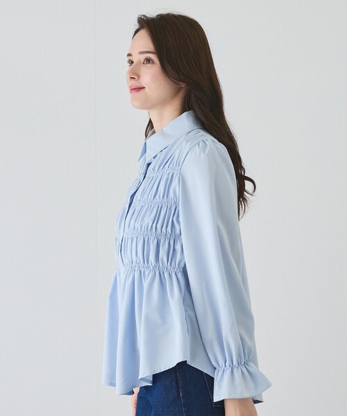 Jayro（ジャイロ）の「ギャザーブラウス　（シャツ/ブラウス・レディース・ブラック/ホワイト/ブルー・F）」の12枚目の写真