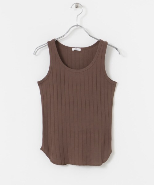 ITEMS URBANRESEARCH（アイテムズ アーバンリサーチ）の「クールコットンリブタンクトップ（タンクトップ・レディース・WHT/L.BEG/BLK/BRN・FREE）」の3枚目の写真