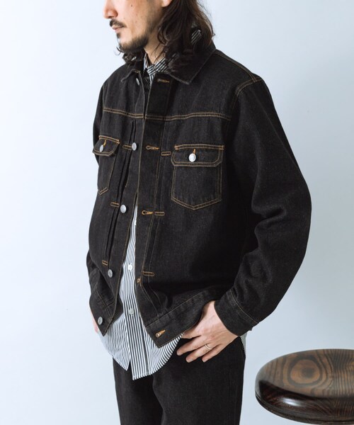 ITEMS URBANRESEARCH（アイテムズ アーバンリサーチ）の「『セットアップ対応』SOFT FEEL DENIM 2NDジャケット（デニムジャケット・メンズ・BLACK/GRAY/INDIGO BLU・M/L）」の14枚目の写真