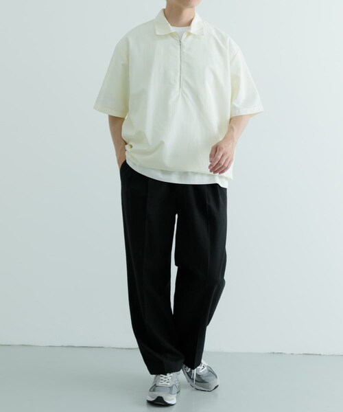 ITEMS URBANRESEARCH（アイテムズ アーバンリサーチ）の「『UVカット』クールタッチナイロン ハーフジップ プルオーバーシャツ（シャツ/ブラウス・メンズ・BLK/OFF/KHK・M/L）」の8枚目の写真