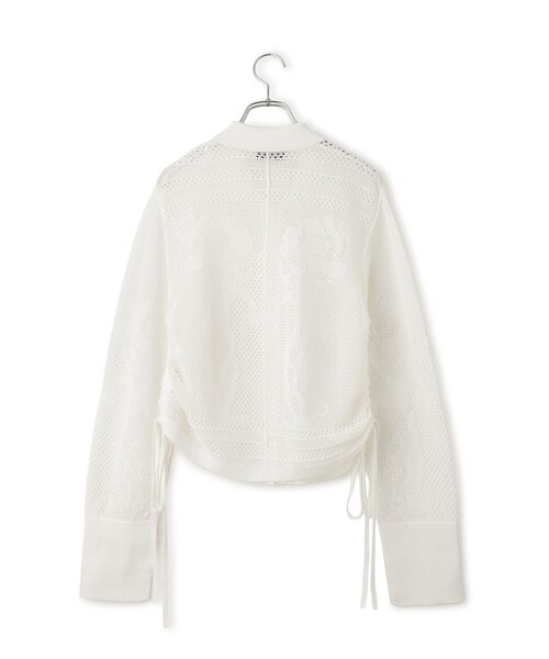 ADAM ET ROPE'(アダムエロペ)の「【サステナブル】クロシェニットシャツ(シャツ/ブラウス・レディース・ブラック/ホワイト・F)」の8枚目の写真