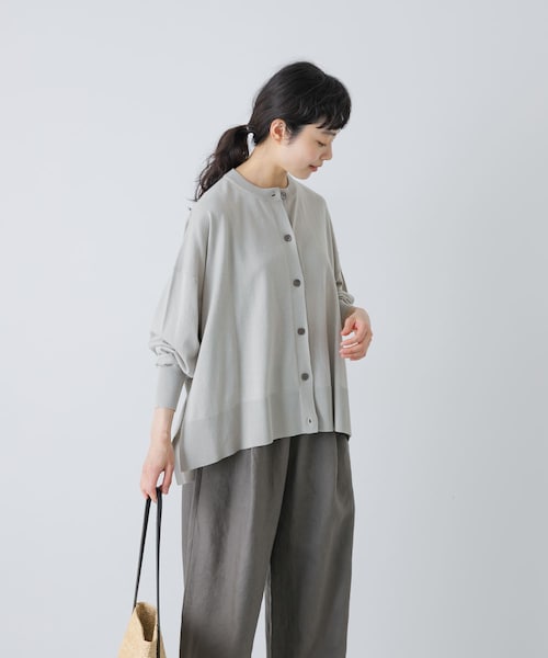 かぐれ（カグレ）の「ハイツイストコットンワイドカーディガン（カーディガン/ボレロ・レディース・IVORY/BLACK/MINT GRAY・Free）」の4枚目の写真