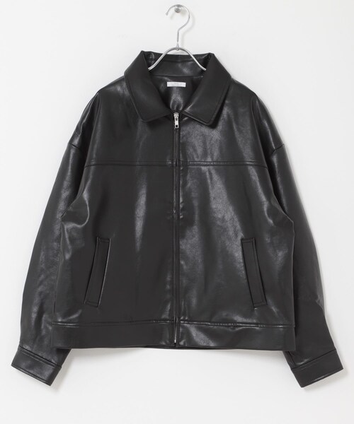 ITEMS URBANRESEARCH（アイテムズ アーバンリサーチ）の「フェイクレザーZIPUPブルゾン（その他アウター・レディース・BLK/BRN・Free）」の18枚目の写真